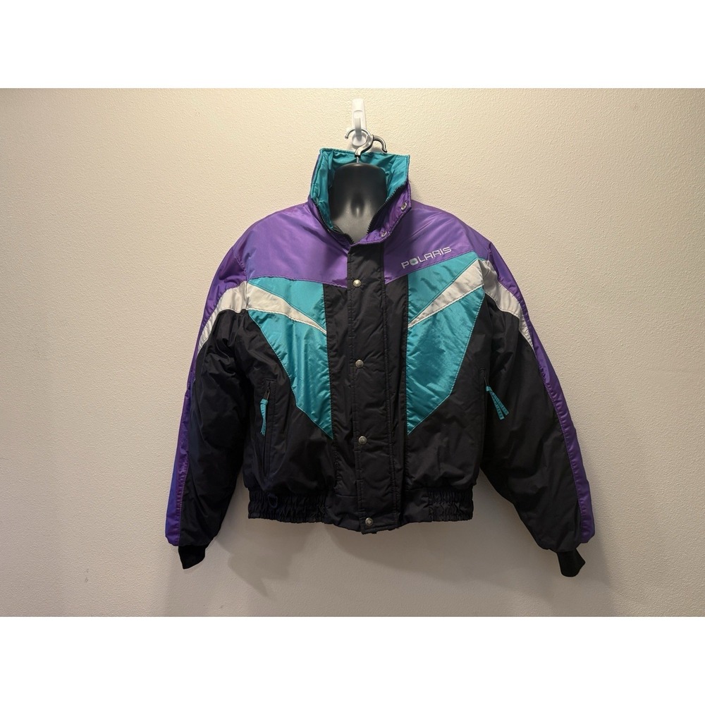 Vintage Polaris Purple Black Boxy Racing Jacket Mens Large. Union made USA